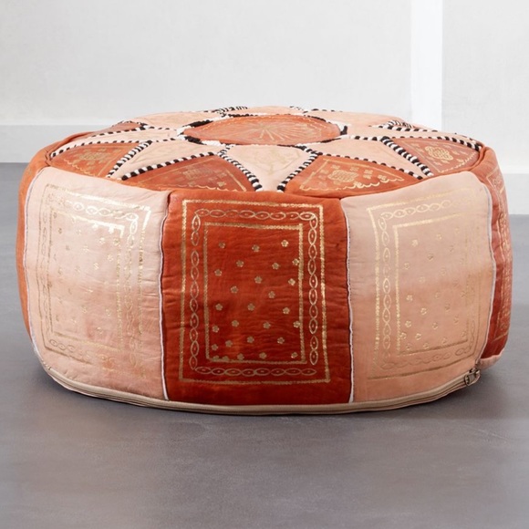 CB2 Other - CB2 Moroccan Pouf - Leather - Brown + Gold